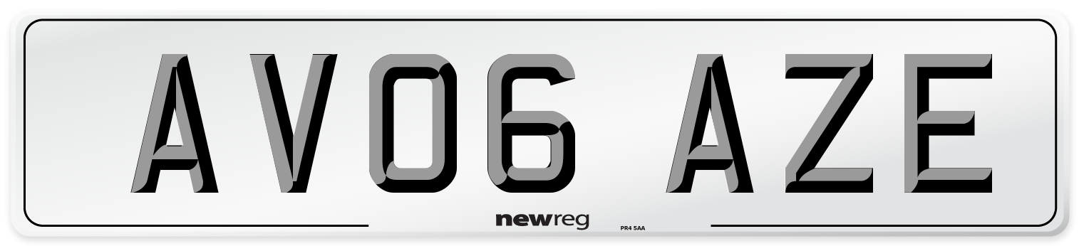 AV06 AZE Number Plate from New Reg